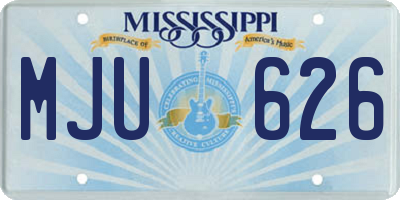 MS license plate MJU626