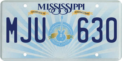 MS license plate MJU630