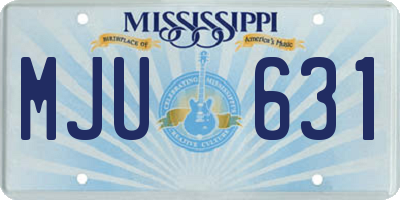 MS license plate MJU631