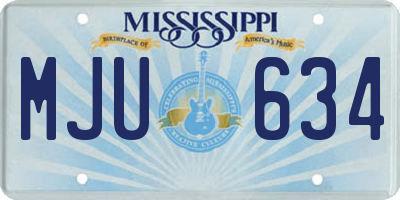 MS license plate MJU634