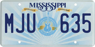 MS license plate MJU635