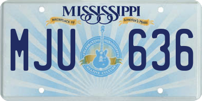 MS license plate MJU636