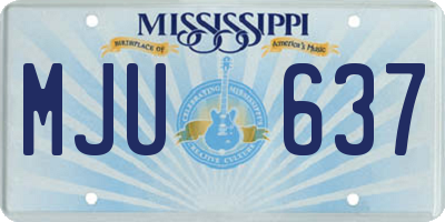 MS license plate MJU637