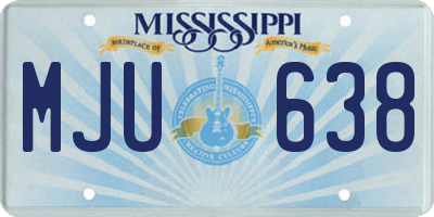 MS license plate MJU638