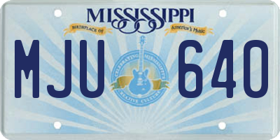 MS license plate MJU640