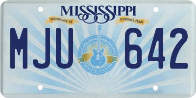 MS license plate MJU642