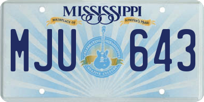 MS license plate MJU643