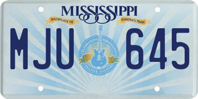 MS license plate MJU645