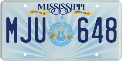 MS license plate MJU648