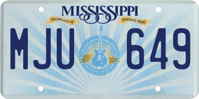 MS license plate MJU649