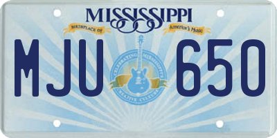 MS license plate MJU650