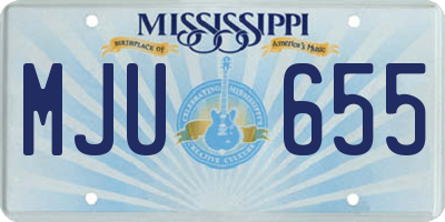 MS license plate MJU655