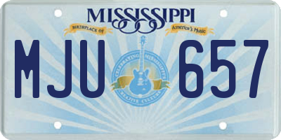 MS license plate MJU657