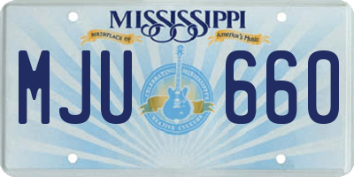 MS license plate MJU660