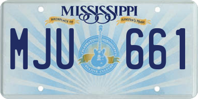 MS license plate MJU661