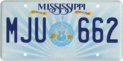MS license plate MJU662
