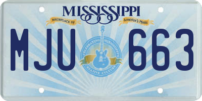 MS license plate MJU663