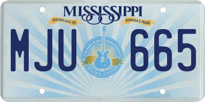 MS license plate MJU665