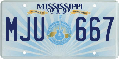 MS license plate MJU667