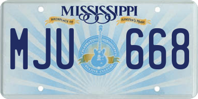 MS license plate MJU668