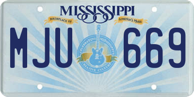 MS license plate MJU669