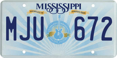 MS license plate MJU672