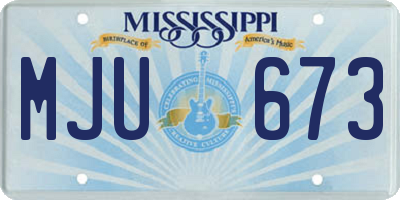 MS license plate MJU673