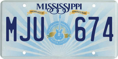 MS license plate MJU674