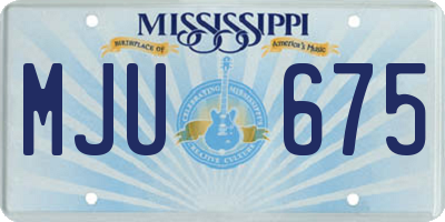 MS license plate MJU675