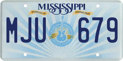 MS license plate MJU679