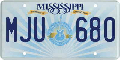 MS license plate MJU680