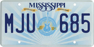 MS license plate MJU685