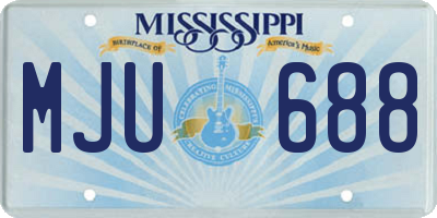 MS license plate MJU688