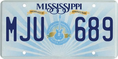 MS license plate MJU689