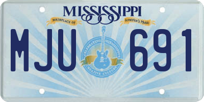 MS license plate MJU691