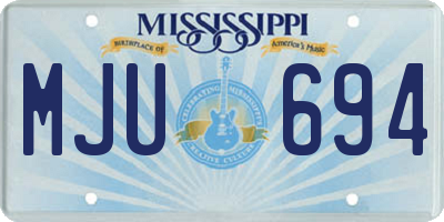 MS license plate MJU694