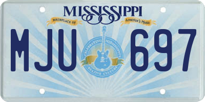 MS license plate MJU697