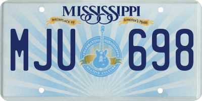 MS license plate MJU698