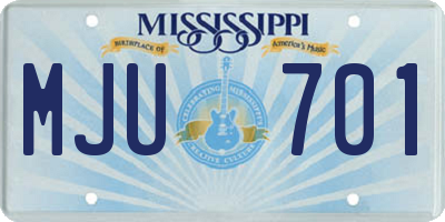 MS license plate MJU701
