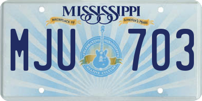 MS license plate MJU703