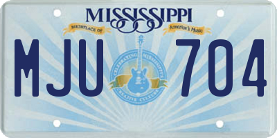 MS license plate MJU704