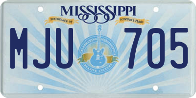 MS license plate MJU705