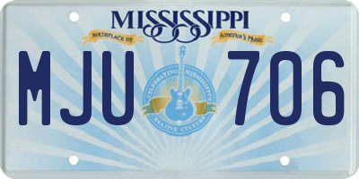 MS license plate MJU706