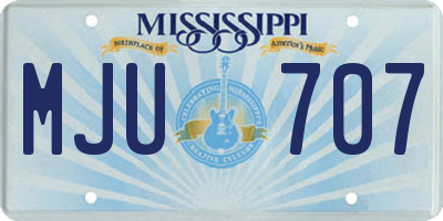 MS license plate MJU707
