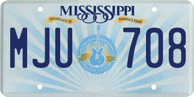 MS license plate MJU708