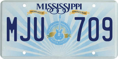 MS license plate MJU709