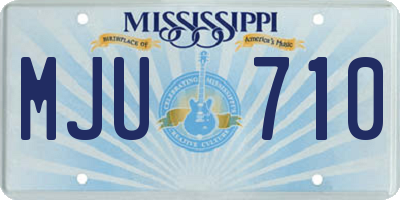 MS license plate MJU710