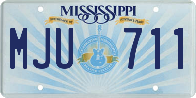 MS license plate MJU711