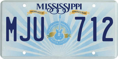 MS license plate MJU712
