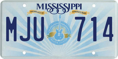 MS license plate MJU714